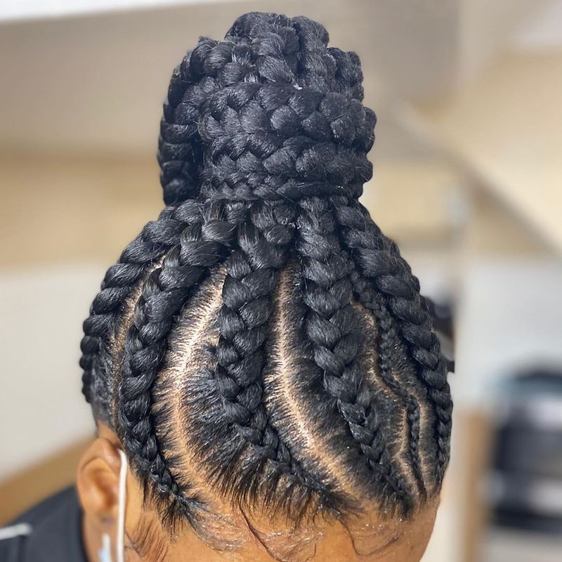 Rounded Cornrow Up-do